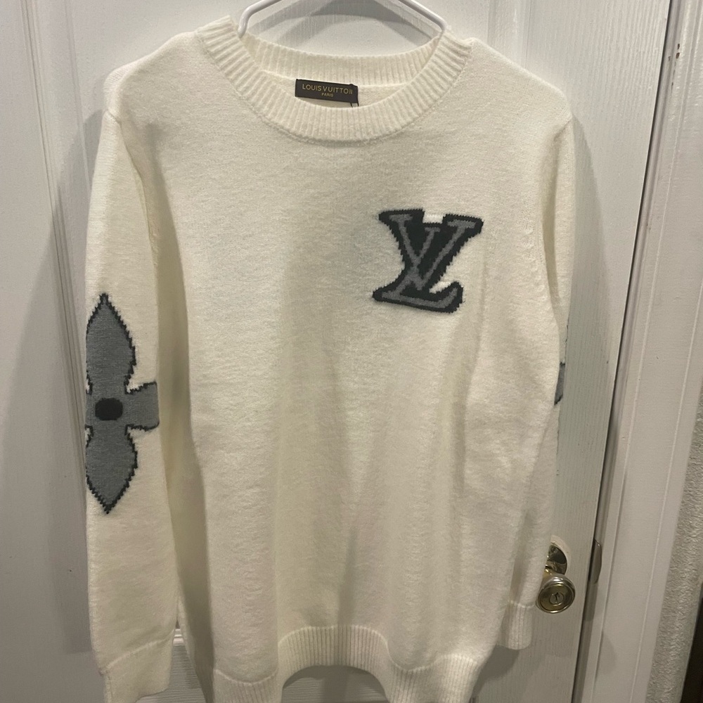 White Sweater with Gray Accents. NWT